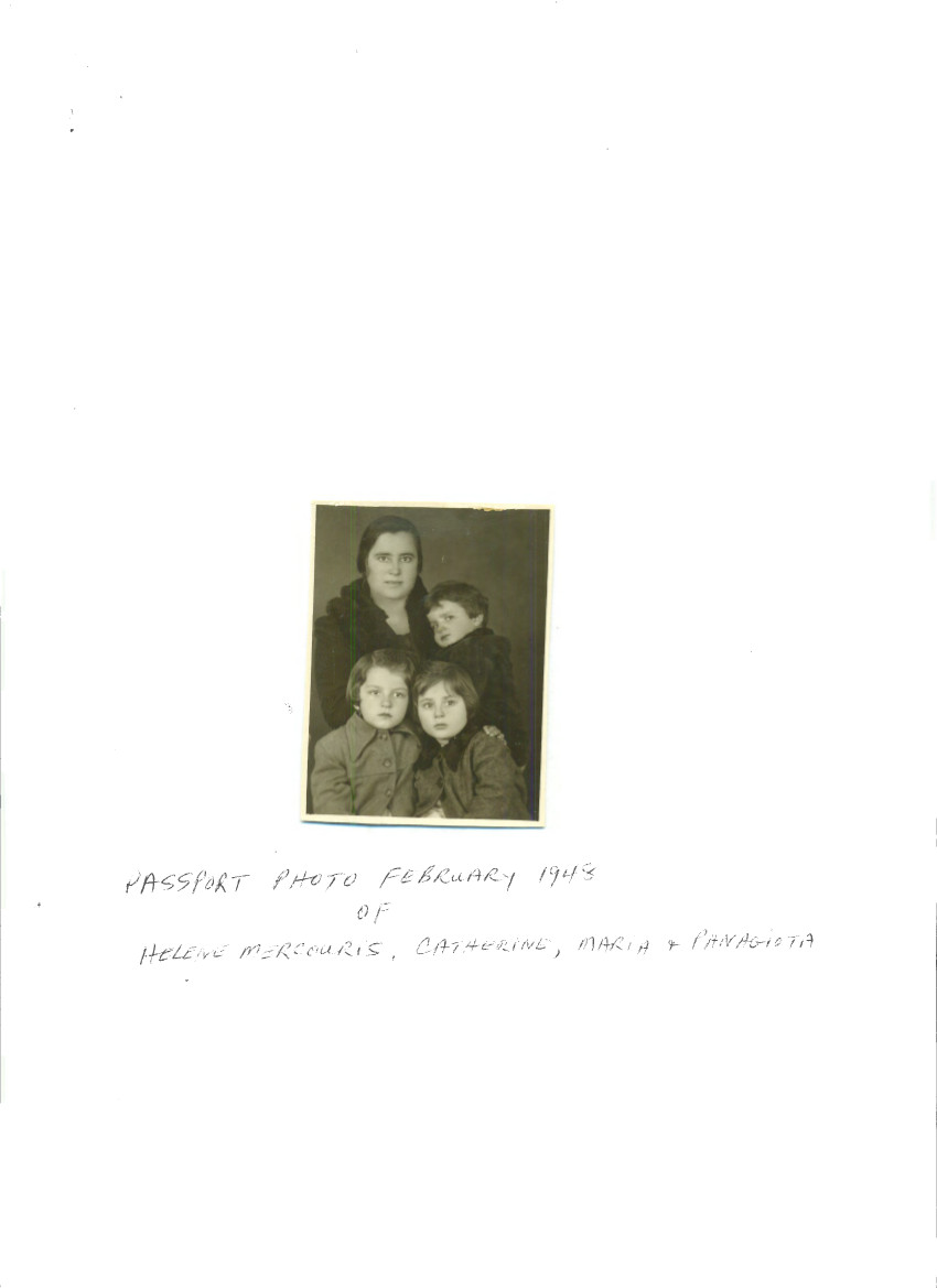 Invitations
 Family photo of Eleni Merkouri and her children, Katerina, Maria and
Panagiota (1948).  Source: Immigrec
